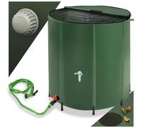 tectake® Contenitore per Acqua Piovana, Serbatoio Cisterna Recupero Acqua Piovana, Pieghevole, Antidebordante, Inossidabile, con Griglia di Protezione, Serbatoio Acqua Richiudibile - 500 L