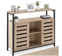 tectake Credenza Warrington, 2 ripiani e 3 scomparti, 2 porte magnetiche e 3 mensole regolabili
