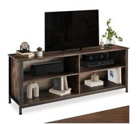 tectake® Credenza Cucina Versatile 147x41x60,5cm, 2 Scomparti con 2 Ripiani Regolabili, Mobile TV ideale TV 65 pollici, Dispensa Salvaspazio o Libreria Bassa, Casa e Cucina - Legno Industriale Scuro
