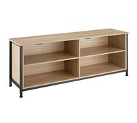 tectake® Credenza Cucina Versatile 147x41x60,5cm, 2 Scomparti con 2 Ripiani Regolabili, Mobile TV ideale TV 65 pollici, Dispensa Salvaspazio o Libreria Bassa, Casa e Cucina - Legno Industriale Chiaro