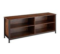 tectake® Credenza Cucina Versatile 147x41x60,5cm, 2 Scomparti con 2 Ripiani Regolabili, Mobile TV ideale TV 65 pollici, Dispensa Salvaspazio o Libreria Bassa, Casa e Cucina - Legno Industriale Scuro