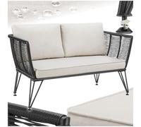 TecTake® Divano Lounge da Giardino, Polyrattan Resistente, Divano da Giardino Design Elegante, Cuscini Extra Spessi, Ideale per Salotto da Esterno, Arredo Giardino Moderno - Antracite