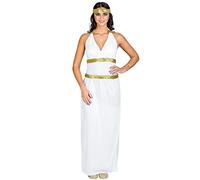TecTake dressforfun Costume da Donna - Dea Atena | Elegante Abito Lungo con Allacciato al Collo con Profondo Scollo a V | Fascia Elastica per Capelli con Paillettes (XL | No. 300209)