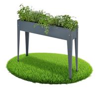 tectake® Fioriera da Esterno Rialzata Rettangolare 98,5 x 26 x 82,5 cm, Aiuola Rialzata da esterno, Ideale per Ortaggi, Erbe e Fiori, Vasca per Orto Balcone, Giardino, Terrazzo, Guanti inc - Antracite