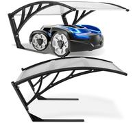 tectake® Garage per Robot tagliaerba, 81x100x48 cm, Casetta da giardino per Robot Tosaerba, Tettoia per esterno, Resistente Intemperie, Tetto in Policarbonato e Acciaio, Protezione UV - Trasparente