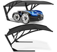 tectake® Garage per Robot tagliaerba, 81x100x48 cm, Casetta da giardino per Robot Tosaerba, Tettoia per esterno, Resistente Intemperie, Tetto in Policarbonato e Acciaio, Protezione UV - Nero