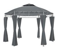 tectake® Gazebo da Giardino Deluxe, Gazebo Esterno Resistente con Teli Laterali, Gazebo da Esterno Regolabile, Gazebo Impermeabile, Resistente ai Raggi UV, Design Elegante - Antracite