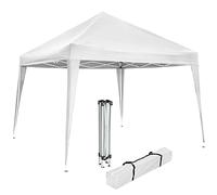 tectake® Gazebo da Giardino Regolabile, Padiglione Gazebo da Esterno Resistente con Telaio in Acciaio, Idrorepellente, Resistente ai Raggi UV, 300 x 300 x 255 cm - Bianco