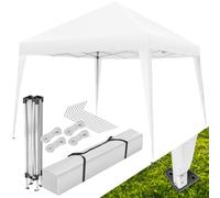 tectake® Gazebo da Giardino Regolabile, Padiglione Gazebo da Esterno Resistente con Telaio in Acciaio, Idrorepellente, Resistente ai Raggi UV, 300 x 300 x 255 cm - Bianco