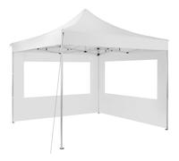tectake® Gazebo Pieghevole Olivia 3x3m, 2 pannelli laterali, Elegante, Impermeabile, Gazebo Esterno Resistente, Struttura in Alluminio, Regolabile in Altezza, Ideale per Esterno, Feste, Auto - Bianco