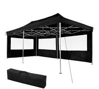 Tectake Gazebo Pop Up 3x6 m, Telaio in Alluminio, Tessuto Idrorepellente, 4 Altezze, Pannelli Laterali con Finestre, Facile Installazione, Picchetti Inclusi, Ideale per Barbecue e Giardino