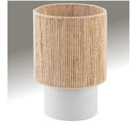 TecTake® Lampada Da Tavolo, Lampada Da Scrivania, Lampade da Comodino In Juta, Abat Jour con accenti Luminosi Stile Boho, 60W, E27, Paralume Struttura in Acciaio, Base In Cemento - Ø 20,5 x 30,5 cm
