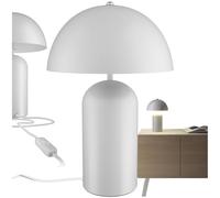 TecTake® Lampada da Tavolo Retrò, Lampada Comodino Design Classico in Acciaio, Lampada da Tavolo Vintage con Illuminazione Indiretta, 40W, Ideale per Comodino e Scrivania - Biancvo
