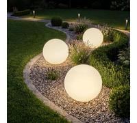 tectake® Lampada da terra Sfera LED, luce RGB da esterno e interno, telecomando, 16 colori, 1200 lumen, IP44 water proof, polietilene, luci giardino arredo esterno, piedini - M - Ø 40 x 40 cm