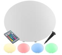 TecTake® Lampada da terra Sfera LED, luce RGB da esterno e interno, telecomando, 16 colori, 1200 lumen, IP44 water proof, polietilene, luci giardino arredo esterno, piedini - M - Ø 35 x 21,5 cm