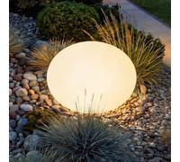 tectake® Lampada da terra Sfera LED, luce RGB da esterno e interno, telecomando, 16 colori, 1200 lumen, IP44 water proof, polietilene, luci giardino arredo esterno, piedini - L - Ø 35 x 27,5 cm