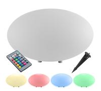 TecTake® Lampada da terra Sfera LED, luce RGB da esterno e interno, telecomando, 16 colori, 1200 lumen, IP44 water proof, polietilene, luci giardino arredo esterno, piedini - M - Ø 35 x 27,5 cm