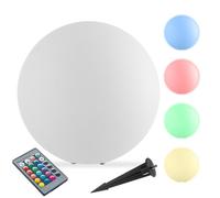tectake® Lampada da terra Sfera LED, luce RGB da esterno e interno, telecomando, 16 colori, 1200 lumen, IP44 water proof, polietilene, luci giardino arredo esterno, piedini - M - Ø 40 x 40 cm