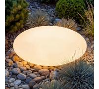 tectake® Lampada da terra Sfera LED, luce RGB da esterno e interno, telecomando, 16 colori, 1200 lumen, IP44 water proof, polietilene, luci giardino arredo esterno, piedini - M - Ø 35 x 21,5 cm