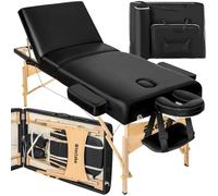 TecTake® Lettino da Massaggio Somwang, Lettino Massaggio Pieghevole, Altezza Regolabile, Carico Massimo 250 kg, Inclusi Accessori e Custodia per il Trasporto - Nero