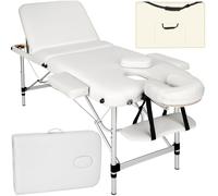 TecTake® Lettino Massaggio Portatile, Letto Pieghevole Massaggi a 3 Zone, Lettino Massaggio Professionale, Lettino da Massaggio con Borsa Trasporto Inclusa - Larghezza senza braccioli: 61 cm, Bianco