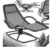 TecTake® lettino prendisole ergonomico da giardino, sedia a sdraio reclinabile, poltrona a dondolo da esterno, lettino relax con poggiatesta, textilene traspirante, terrazzo, balcone - Grigio