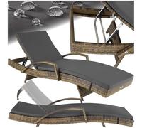 Lettino Prendisole Rattan Alluminio Materassino Schienale Regolabile Giardino