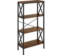 Scaffali alti libreria 4 ripiani scaffali cucina legno metallo stile industrial