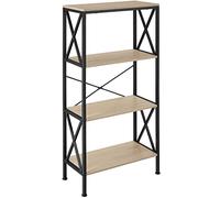 Scaffali alti libreria 4 ripiani scaffali cucina legno metallo stile industrial