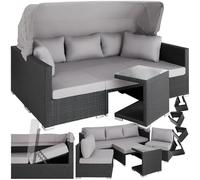 Lounge in Rattan Set Multi Mobili Terrazza Giardino Parasole Cuscini Salottino n