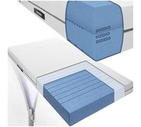 tectake® materasso singolo, gradi di durezza medio rigido e rigido H2 e H3, schiuma fredda 2in1 alta qualità, rivestimento 3D mesh traspirante, sfoderabile lavabile, letto singolo - 90 x 190 x 18 cm