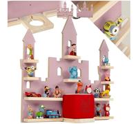 tectake® Mensola da Parete per Tonie, magnetica, in Legno, 22 Figurine | con Passacavi integrato, 59 x 15, 5 x 58 cm, Angoli arrotondati, Piedistallo per Music Box, Sospensione invisibile, rosa