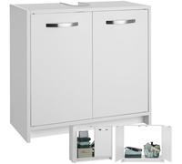 TecTake® Mobile Sottolavabo Design Moderno, Mobile da Bagno con Porte Scorrevoli, Maniglie Robuste, Mobiletto Bagno Salvaspazio con Protezione Ritaglio Sifone - Capacità di Carico 20 kg