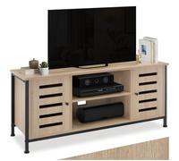 tectake® Mobile TV 110x41,5x50,5cm, Stile Industriale, Legno e Acciaio