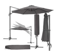 tectake® Ombrellone da Giardino Ø 300 cm, Meccanismo Scorrevole con Pedale