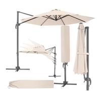 tectake® Ombrellone da Giardino Ø 300 cm, Meccanismo Scorrevole con Pedale