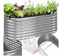 TecTake® Orto Rialzato, 603l, Zincato, 160 x 80x 60 cm, Struttura in Acciaio Zincato, Base Aperta, Perfetto per Verdure, Erbe Aromatiche e Fiori, Montaggio Rapido, Alta Stabilità, Giardino Rialzato