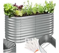 TecTake® Orto Rialzato, 804l, Zincato, 160 x 80 x 80 cm, Struttura in Acciaio Zincato, Base Aperta, Perfetto per Verdure, Erbe Aromatiche e Fiori, Montaggio Rapido, Alta Stabilità, Giardino Rialzato