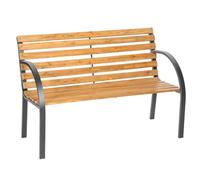 TecTake® Panca da Giardino in Legno, Comoda e Versatile Panchina da Esterno 2 Posti, Panca con Schienale, Resistente alle Intemperie, 119,5 x 62 x 83 cm - Marrone