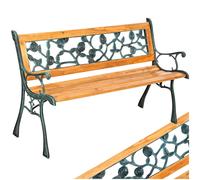 tectake® Panca da Giardino in Legno e Ghisa Comoda Panchina da Esterno 2 Posti