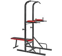 tectake® Panca Multifunzione, Power Tower, Supporto Bilanciere, Pieghevole, Attrezzo Fitness Casa, per Pesi, per Allenamento, Home Gym, Palestra, per Addominali