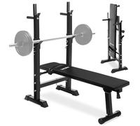tectake® Panca Sollevamento Pesi Palestra a Casa, Panca Palestra per Allenamento a Casa e Palestra, Struttura in Acciaio, Imbottitura Spessa, Piedini Antiscivolo - 150 kg Capacità - Nero
