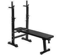 tectake® Panca Sollevamento Pesi Palestra a Casa, Panca Palestra per Allenamento a Casa e Palestra, Struttura in Acciaio, Imbottitura Spessa, Piedini Antiscivolo - 150 kg Capacità - Nero