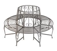 TecTake® Panchina da albero rotonda, Panca giardino 360°, acciaio resistente, seduta comoda per più persone, divanetto da esterno, panchina da giardino - Antracite - Ø ext 164 cm, Ø int 67 cm