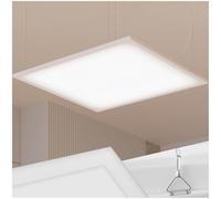 tectake® Pannello LED da Soffitto, 62x62 cm, Effetto Retroilluminato | Illuminazione Uniforme, senza Abbagliamento, senza Sfarfallio, Struttura Acciaio e Alluminio Verniciati a Polvere, Bianco