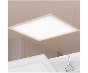 tectake® Pannello LED Lucerna - Pannello LED con sistema da soffitto - Ultra sottile, bianco caldo 3000 k, 36 W, Pannello sospensione pendente a risparmio energetico, 62 x 62 cm
