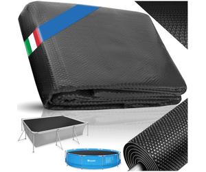 tectake® Pellicola Piscina, Copripiscina Solare Rettangolare, da Ritagliare, Protegge e Riscalda, Riscaldamento Ecologico, Sicurezza e Pulizia, Adattabile a Piscine Esterne, Maneggevole - Nero, 4x6 m