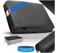 tectake® Pellicola Solare Piscina, 400 x 600 cm, Copripiscina Solare Rettangolare, da Ritagliare, Protegge e Riscalda, Riscaldamento Ecologico, Sicurezza e Pulizia, Adattabile a Piscine Esterne - Nero