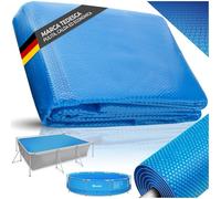 tectake® Pellicola Solare Piscina, 500 x 1000 cm, Copripiscina Rettangolare, da Ritagliare, Protegge e Riscalda, Riscaldamento Ecologico, Sicurezza e Pulizia, Adattabile a Piscine Esterne - Blu