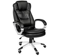 TecTake® Poltrona da Ufficio Ergonomica, Sedia Ufficio con Imbottitura Extra Spessa, Poltrona con Poggia-testa Rinforzato, Regolazione Altezza con Molla a Gas, Inclinazione Personalizzabile - Nero